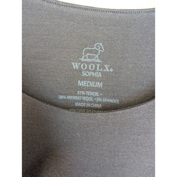 Woolx Sophia Bodysuit Women M Brown Merino Wool Stretch One Piece Round Neck NWT - Picture 3 of 3